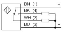 图尔克turck 直反式传感器 DOIR450-BT18-VN6X2-H1141 电气连接图